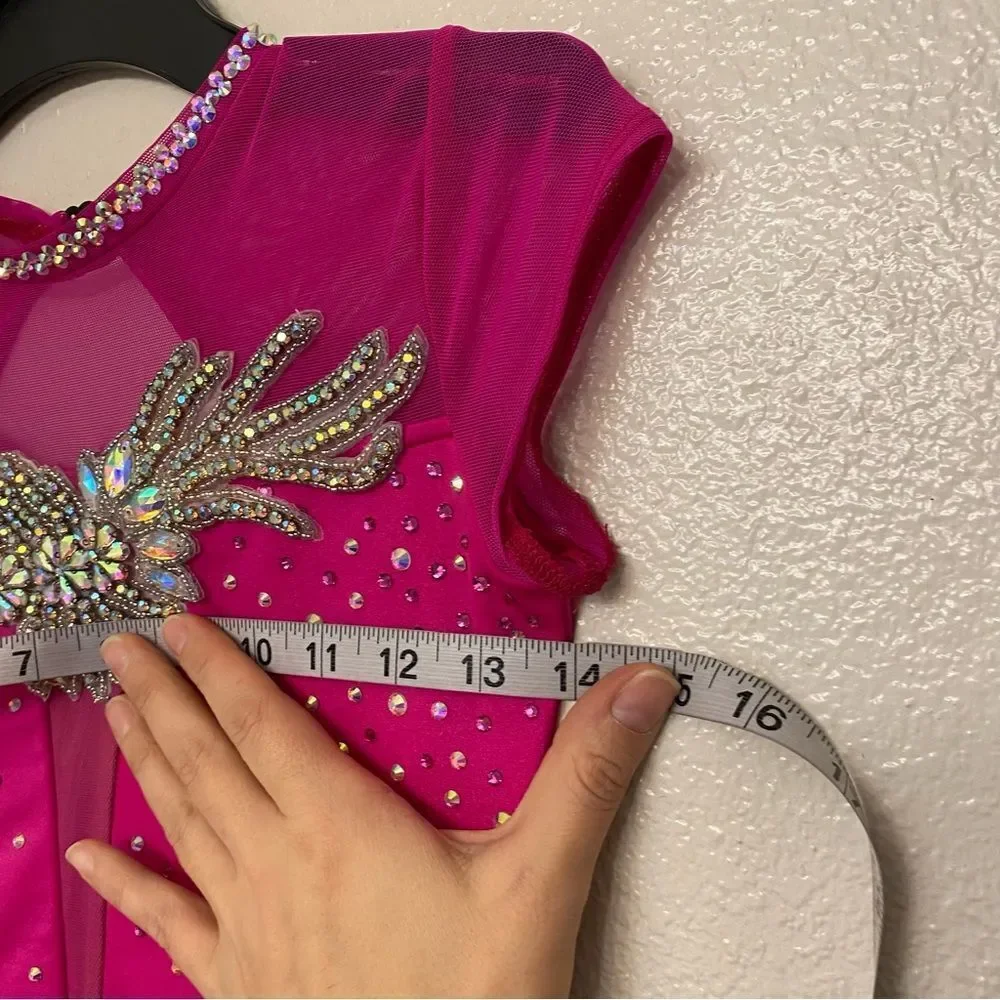 The Lineup dance costume lyrical hot pink custom SAGE SKIRTED LEOTARD SA 14